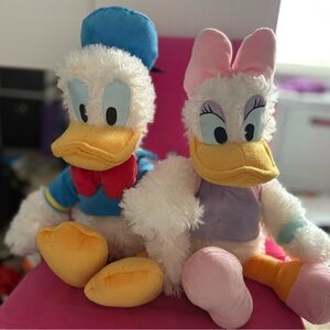 Disney Donald and Daisy Duck Stuffed Animals - Blue, White, Pink, Yellow